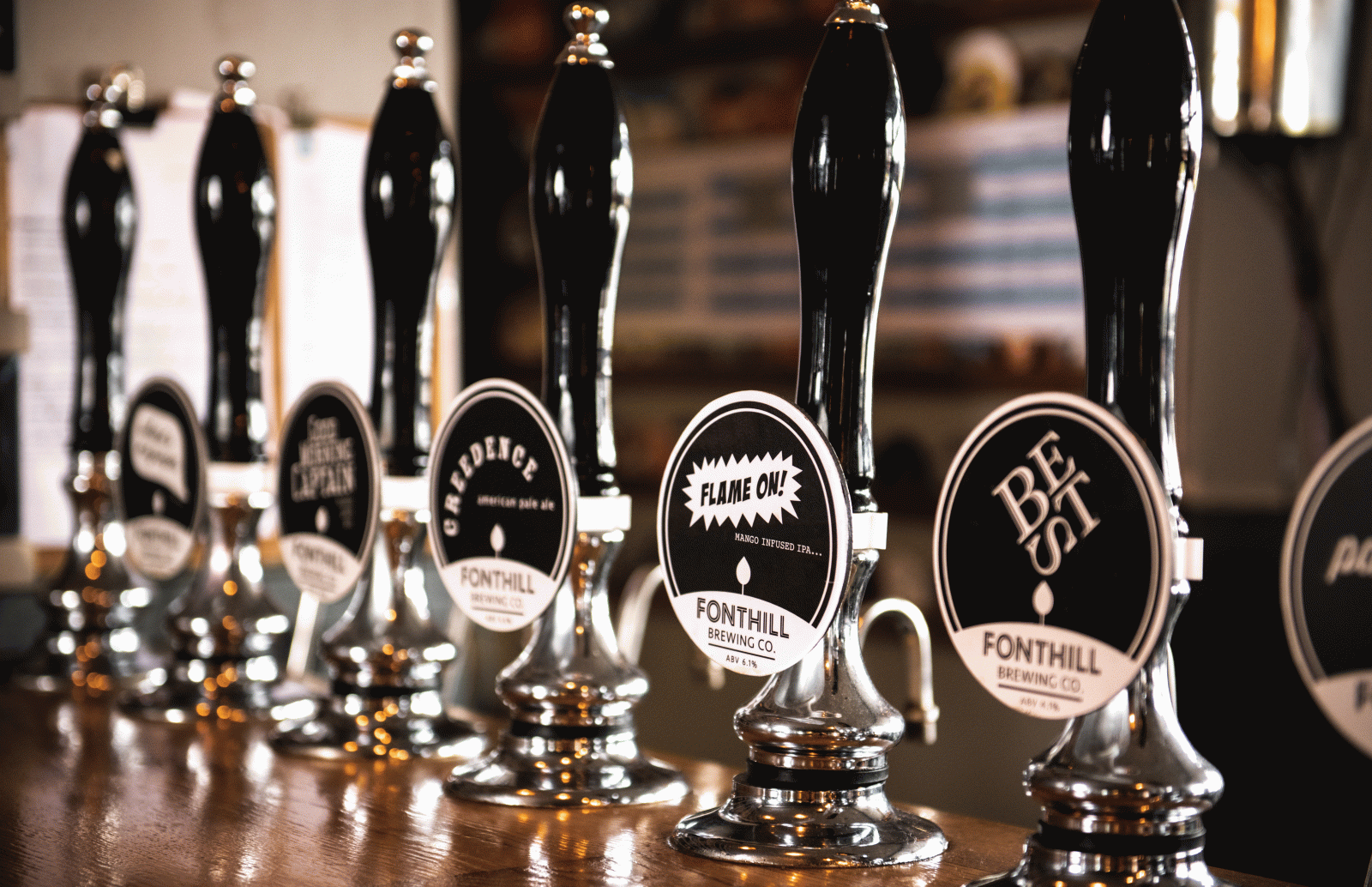 Fonthill Brewing Company's beers on the pumps