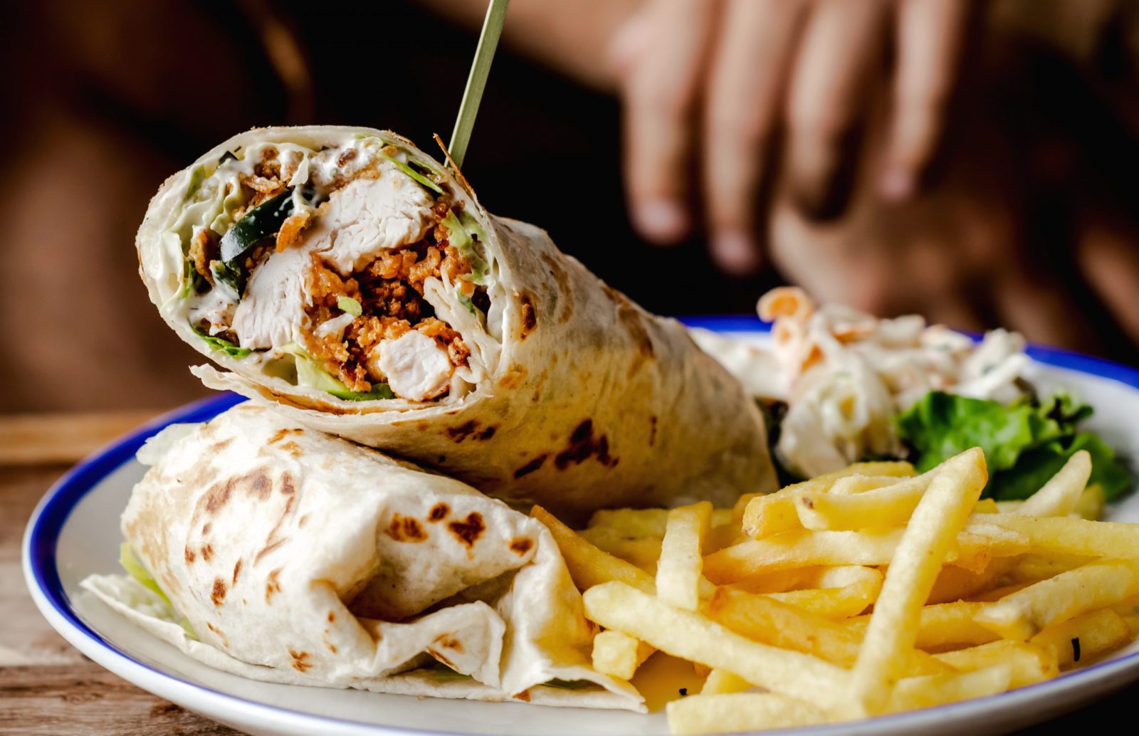 The George Chicken Wrap, as served