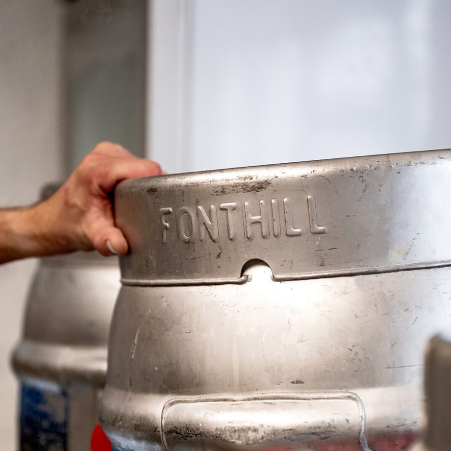 Metal casks used at Fonthill Brewery