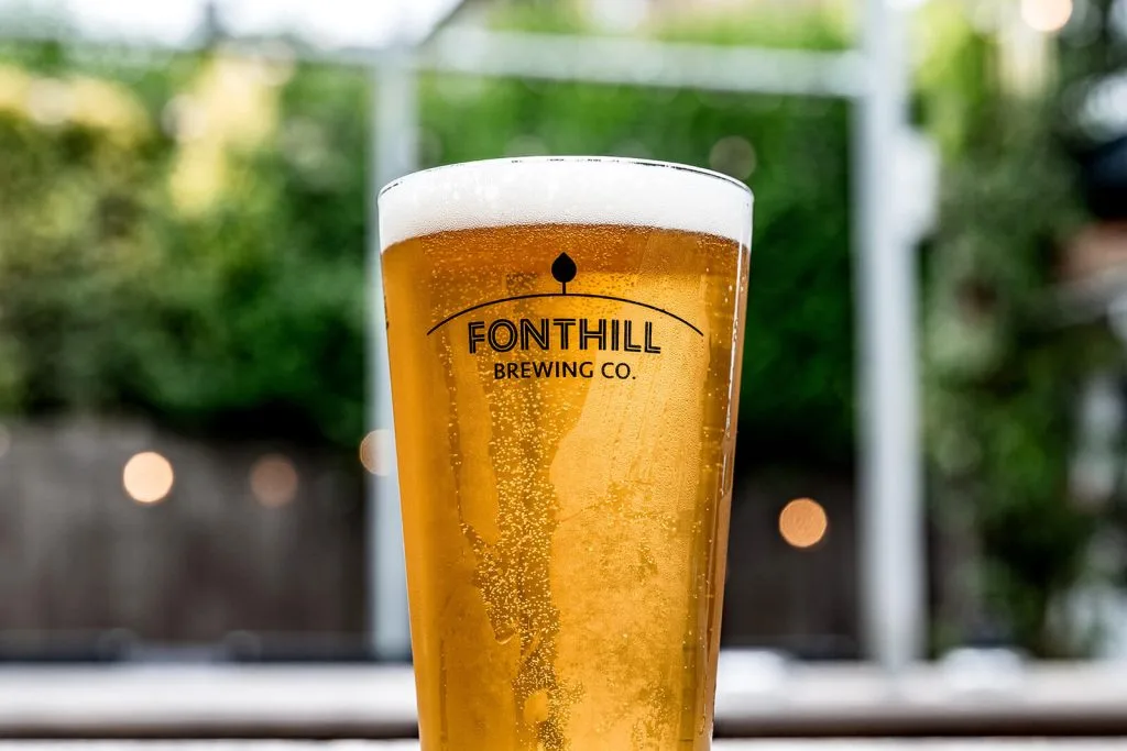 A pint of Fonthill Lager at The George pub