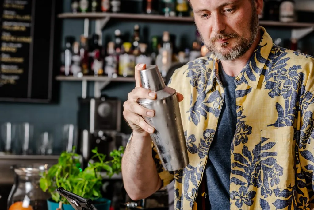 Bob shaking a cocktail
