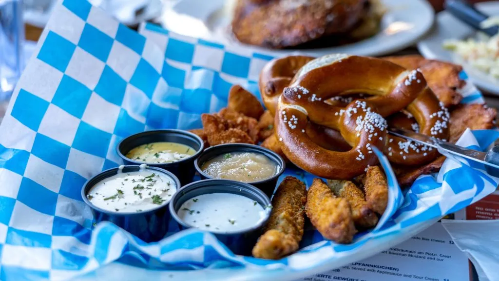 Pretzels and other food to serve with Oktoberfest beer